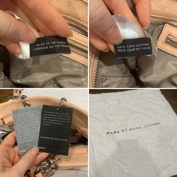 Like New Marc by Marc Jacobs Too Hot to Handle Leather Handbag Light Pink Peach - Picture 11 of 16